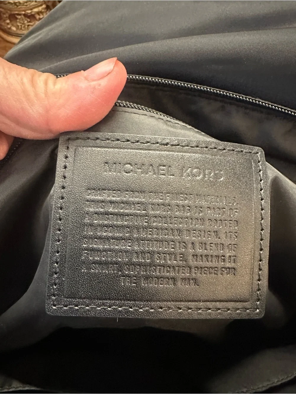 Michael Kors Black Nylon Messenger with Zip Front Pocket